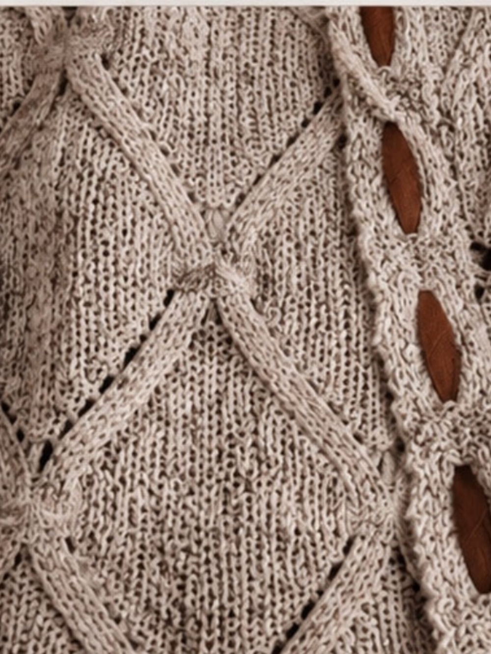 Plus Chunky Cable knit Open Front Knee Length Cardigan - Picture 6 of 7